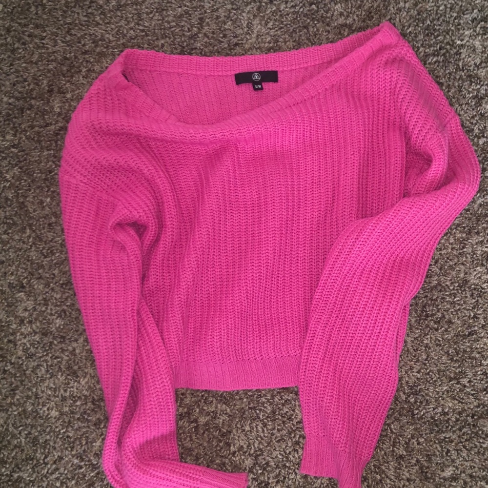 Pink ASOS off the shoulder sweater